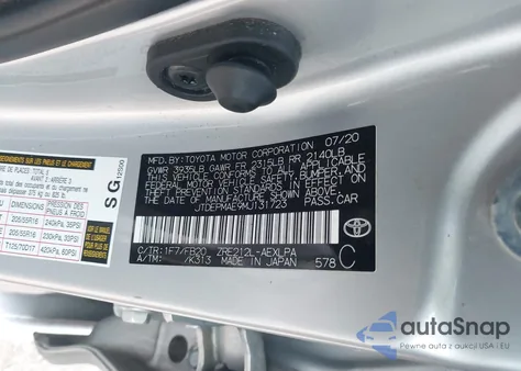 2021 Toyota Corolla Le from USA, damaged, VIN JTDEPMAE9MJ131723